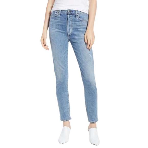Citizens Of Humanity Olivia High Rise Slim Ankle in Backroad Light Indigo Size 6 - Picture 14 of 16